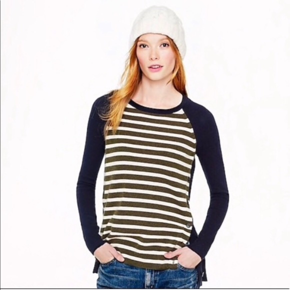J. Crew Sweaters - J. CREW side button wool sweater navy + olive